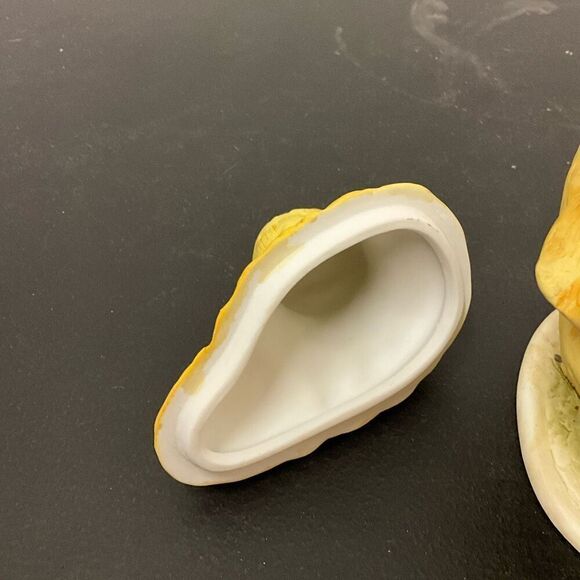 Vintage Lefton Japan Ceramic Bisque Baby Chick With Lid Easter Trinket Box - Picture 7 of 8